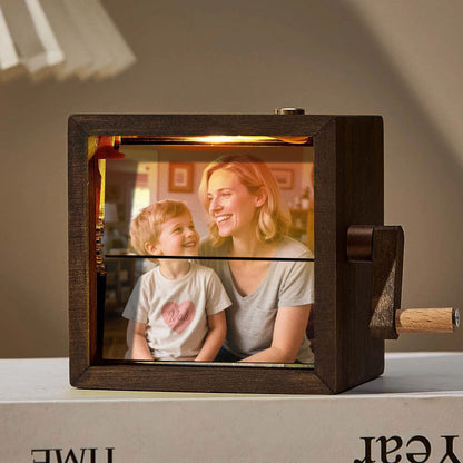 Aangepast fotoflipboekanimatieframe - handmatig mechanisch geheugen met licht, het perfecte cadeau voor Moederdag