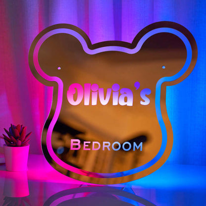 Gepersonaliseerde Olivia's slaapkamer spiegellicht kindercadeau