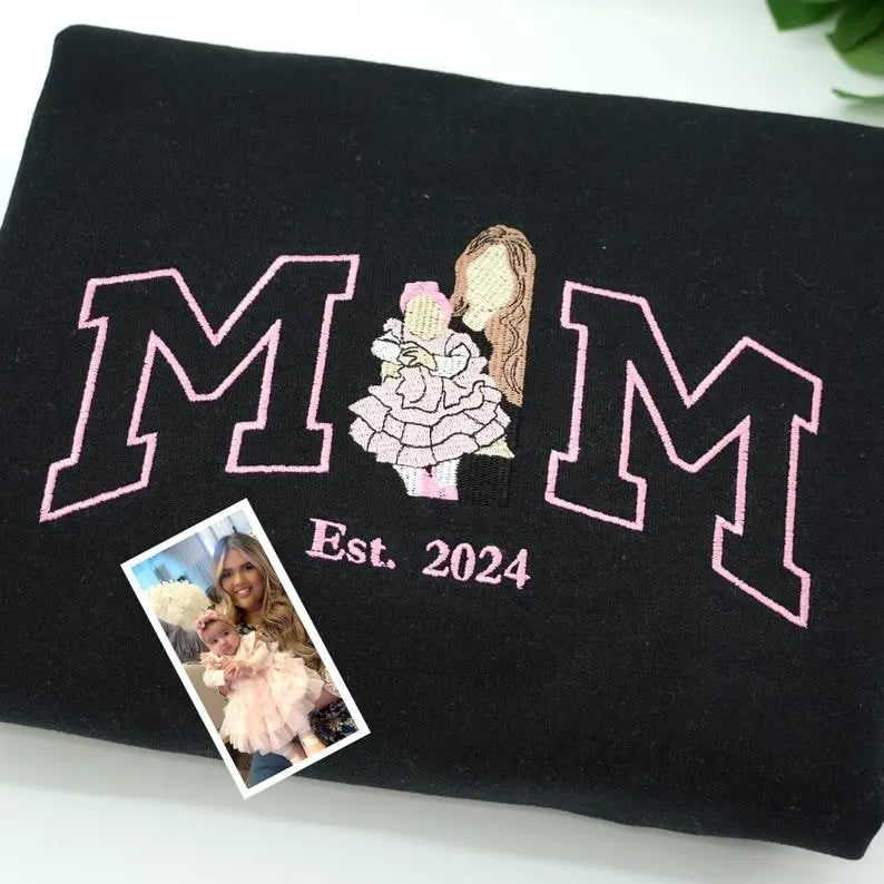 Gepersonaliseerde mama trui met naam geborduurd Moederdag cadeau oversized fleece