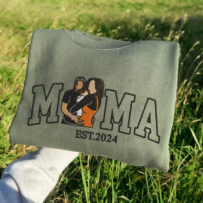 Gepersonaliseerde mama trui met naam geborduurd Moederdag cadeau oversized fleece