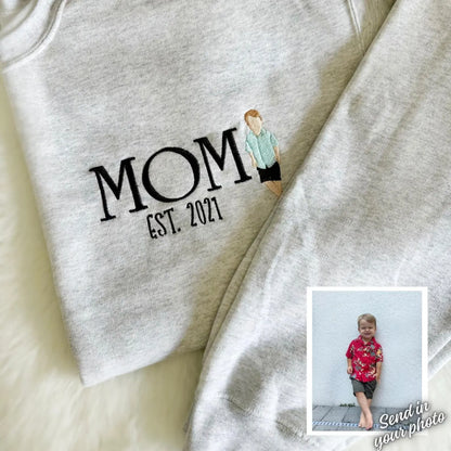 Familieportret oversized capuchontrui gepersonaliseerde cartoon-sweater familiereünie