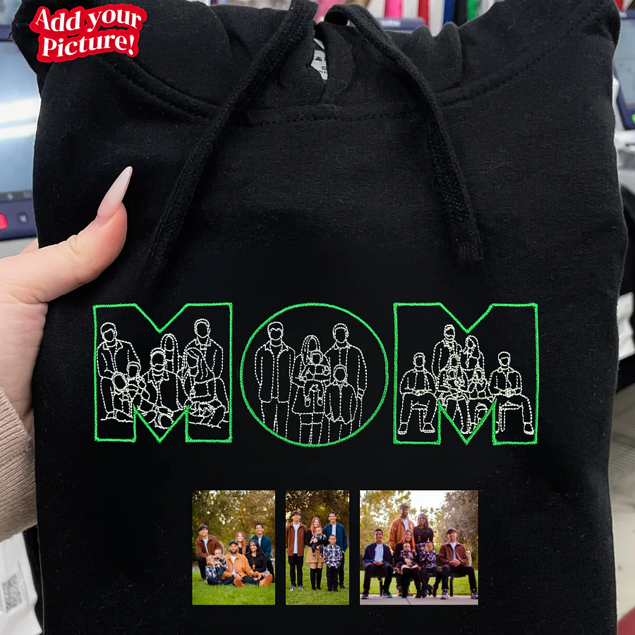 Gepersonaliseerde sweater met gezichtstekening | Pullover op maat met familieportret