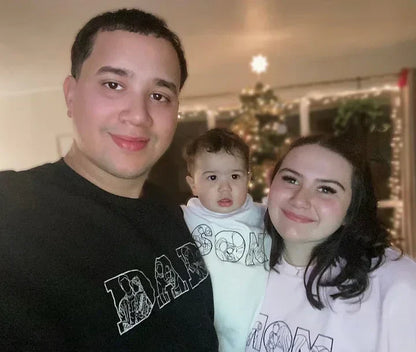 Gepersonaliseerde sweater met gezichtstekening | Pullover op maat met familieportret