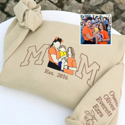 Gepersonaliseerde mama trui met naam geborduurd Moederdag cadeau oversized fleece