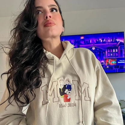 Gepersonaliseerde mama trui met naam geborduurd Moederdag cadeau oversized fleece