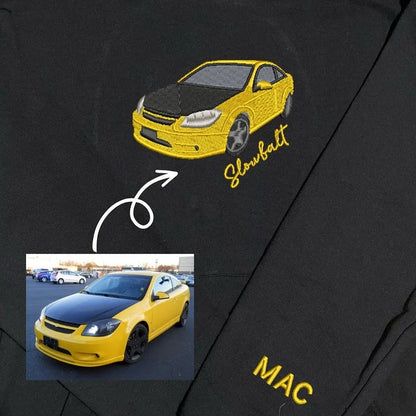 Motorfiets vriendje geborduurd auto hoodie aangepaste liefde cadeau voor vriendje autoliefhebber cadeau