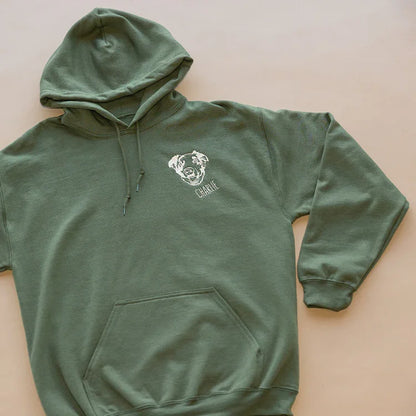 Sweatshirt met gepersonaliseerd huisdierportret - unieke geborduurde hoodie en T-shirt