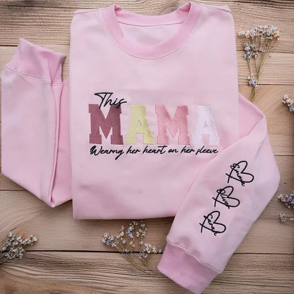 Op maat geborduurd Mom Holds The Whole Family Together Sweatshirt Moederdagcadeau