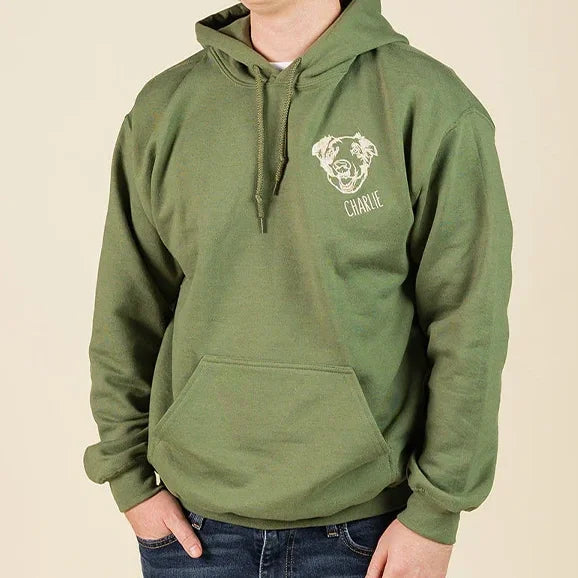 Sweatshirt met gepersonaliseerd huisdierportret - unieke geborduurde hoodie en T-shirt