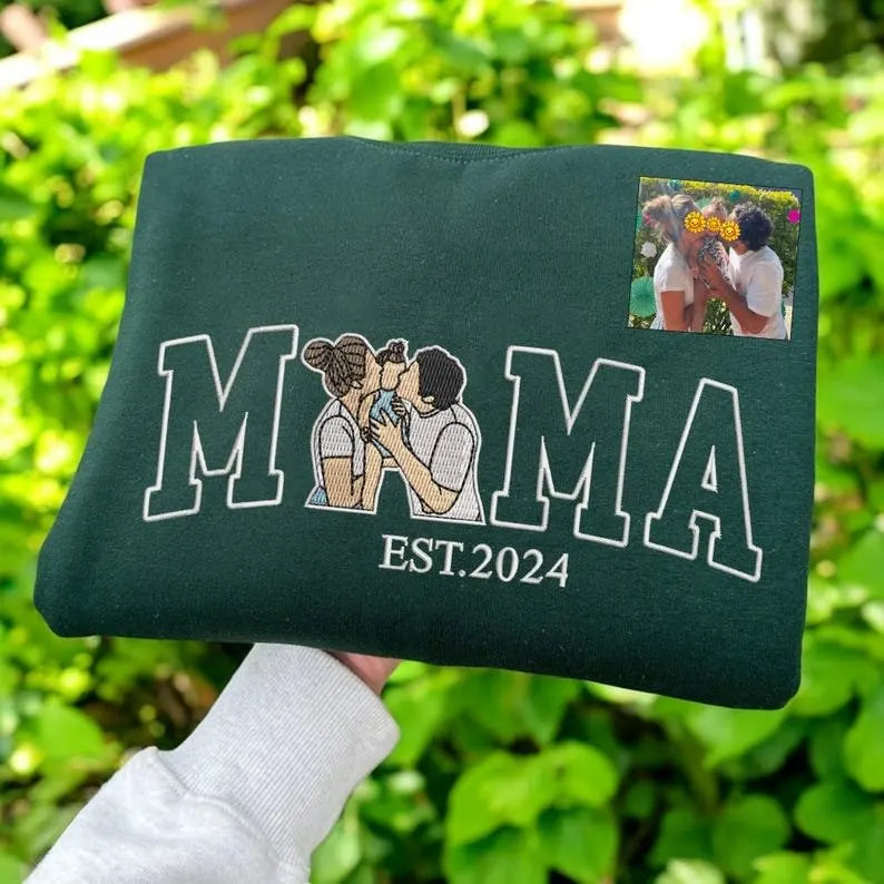 Gepersonaliseerde mama trui met naam geborduurd Moederdag cadeau oversized fleece