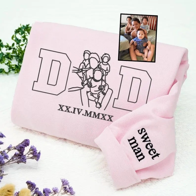 Geborduurde mama trui met hartjes en namen gepersonaliseerde langmouden shirt Moederdagcadeau