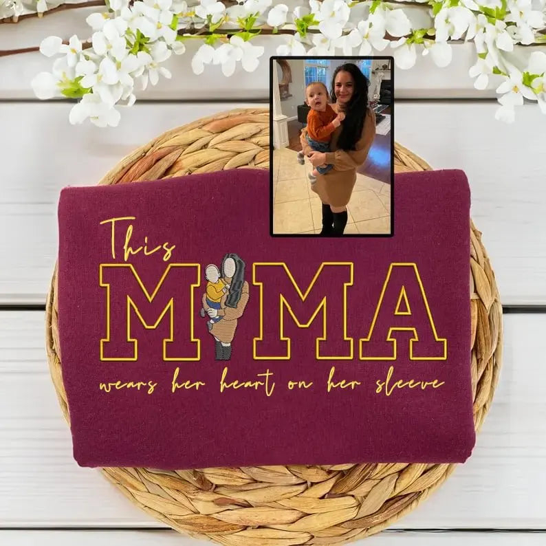 Familieportret vest met capuchon gepersonaliseerde familieafbeelding cadeau voor oma en opa