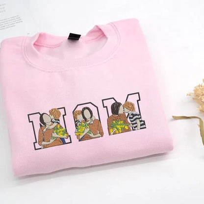 Familieportret hoodie voor gezin met 3 kinderen gepersonaliseerde karikatuur verjaardagscadeau