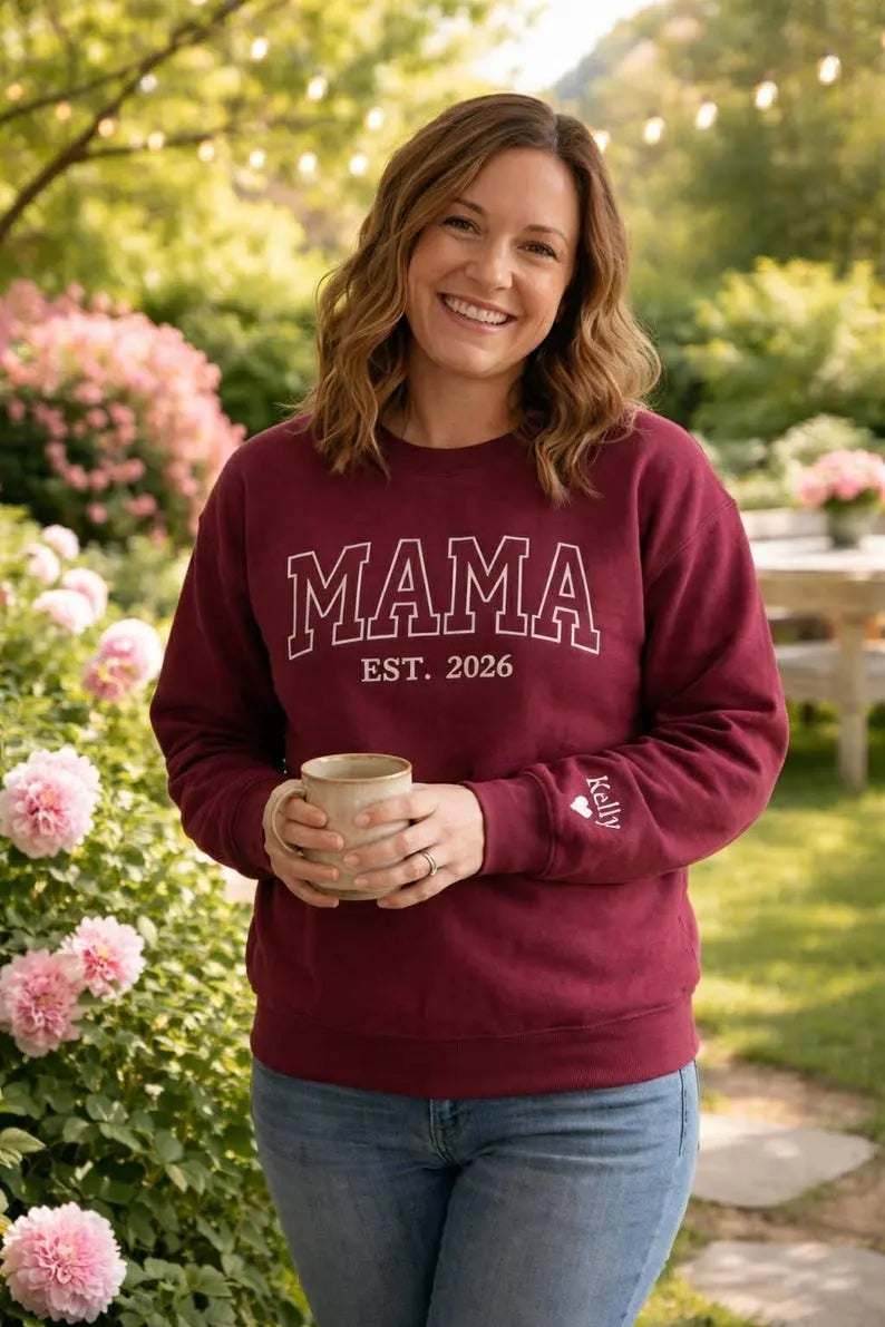 Familieportret langmouden trui zonder capuchon gepersonaliseerde familie-illustratie bijpassende set