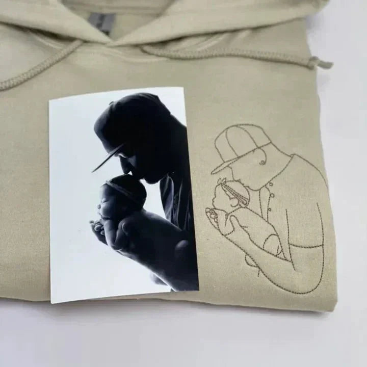 Gepersonaliseerde geborduurde sweater voor Moederdag | Laat een foto borduren – Een uniek cadeau voor mama