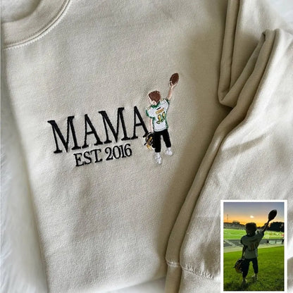 Familieportret oversized capuchontrui gepersonaliseerde cartoon-sweater familiereünie