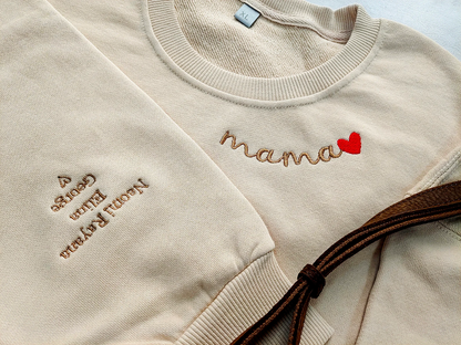 Aangepaste Mama Geborduurde Sweatshirt, Aangepaste Mama Crewneck Met Kindernamen