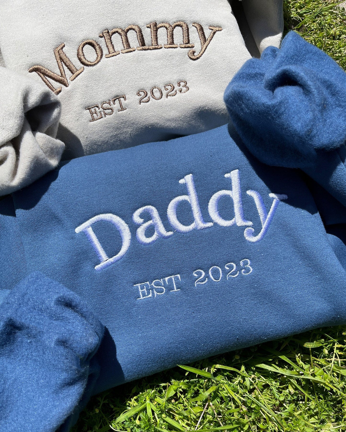 Mommy Daddy Geborduurde Ronde Hals Sweatshirt, Nieuwe Moeder Sweatshirt, Zwangerschapstrui, Moeders Vaders Cadeau, Babyshower Cadeau-Idee, Nieuwe Baby