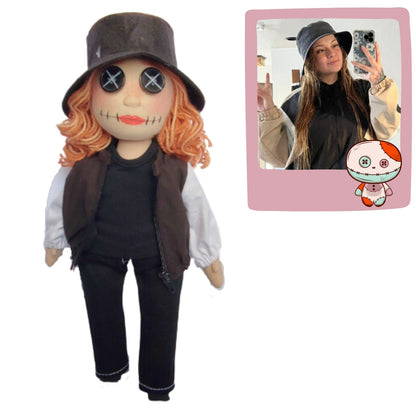 Gepersonaliseerd cadeau voor vriendin van een op maat gemaakte pop, kerstcadeau voor beste vriend, lappenpop met aanpasbare opties, handgemaakt beeldje