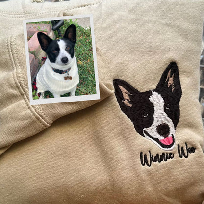 Op Maat Bedrukt Geborduurd Huisdiersweatshirt, Gepersonaliseerd Met De Foto Van Uw Huisdier, Het Gezicht Van Uw Hond Of Kat Of De Naam Van Uw Dierenliefhebber, Sweatshirt, Hoodie, T-Shirt