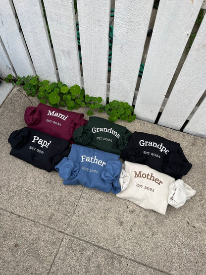 Mommy Daddy Geborduurde Ronde Hals Sweatshirt, Nieuwe Moeder Sweatshirt, Zwangerschapstrui, Moeders Vaders Cadeau, Babyshower Cadeau-Idee, Nieuwe Baby