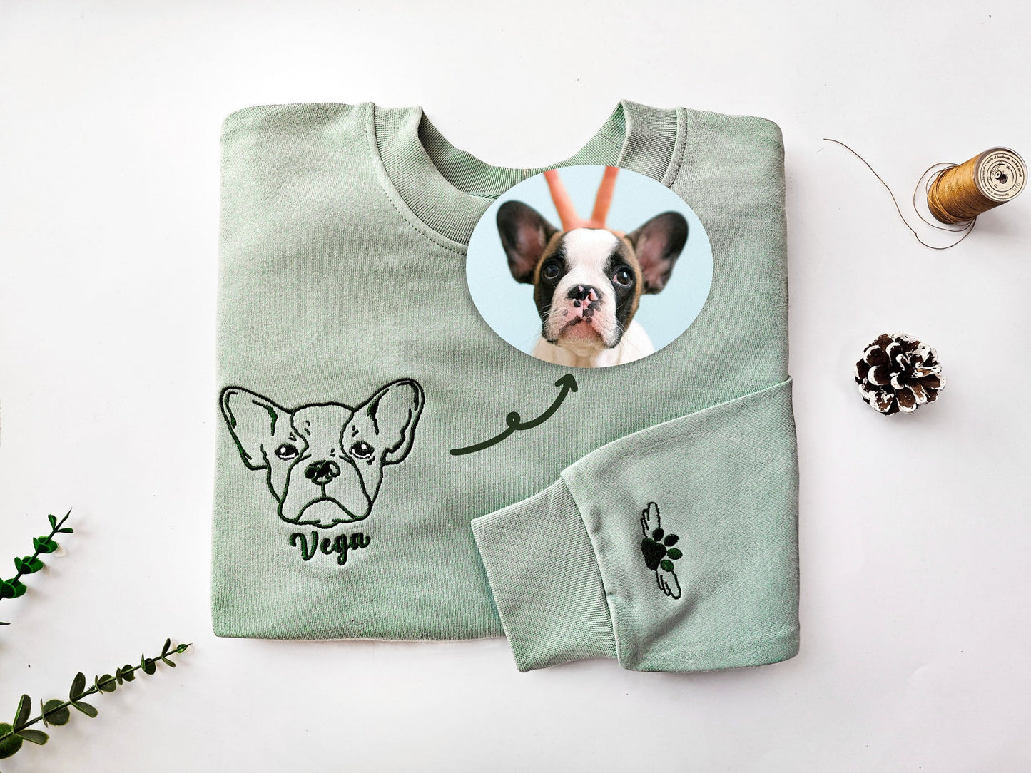 Geborduurde Huisdier Sweatshirts Met Huisdier Foto En Naam, Geborduurd Huisdier Portret, Aangepaste Hond Hoodie, Speciaal Verjaardagscadeau Voor Hond Moeder/Vader