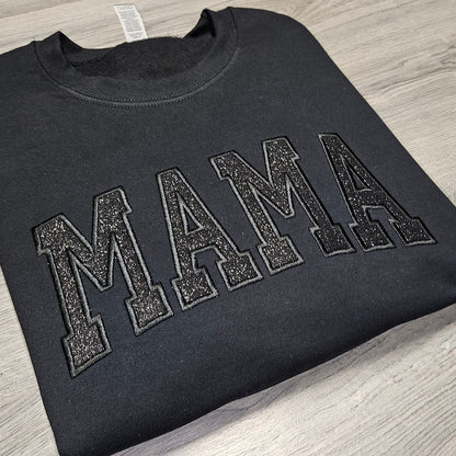 Zwart Op Zwart Glitter Mama Sweatshirt