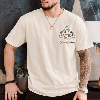 Gepersonaliseerde vadersfoto-shirt, Vaderdagshirt, gepersonaliseerd fotoshirt voor vader, Vaderdagcadeau