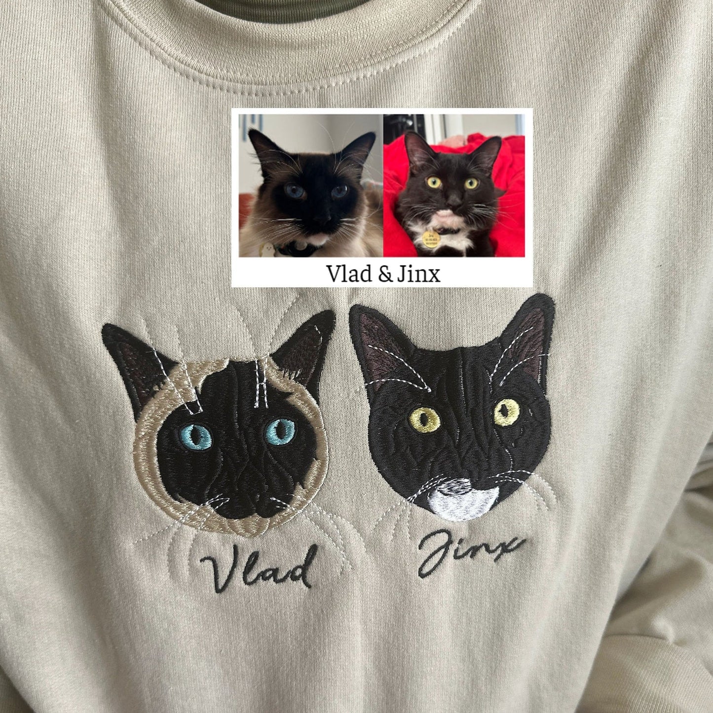 Op Maat Bedrukt Geborduurd Huisdiersweatshirt, Gepersonaliseerd Met De Foto Van Uw Huisdier, Het Gezicht Van Uw Hond Of Kat Of De Naam Van Uw Dierenliefhebber, Sweatshirt, Hoodie, T-Shirt