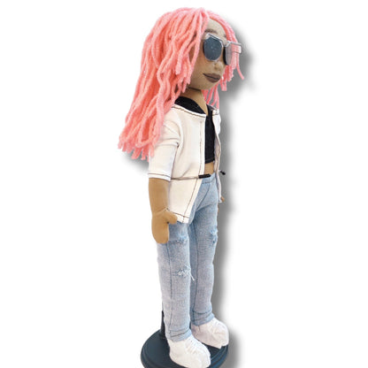 Knoopooglappop, Gepersonaliseerd Cadeau Voor Meisje, Portretbeeldje Van Foto, Aangepaste Mini-Mepop, Knuffel Als Aandenken, Griezelig Schattig Verzamelobject