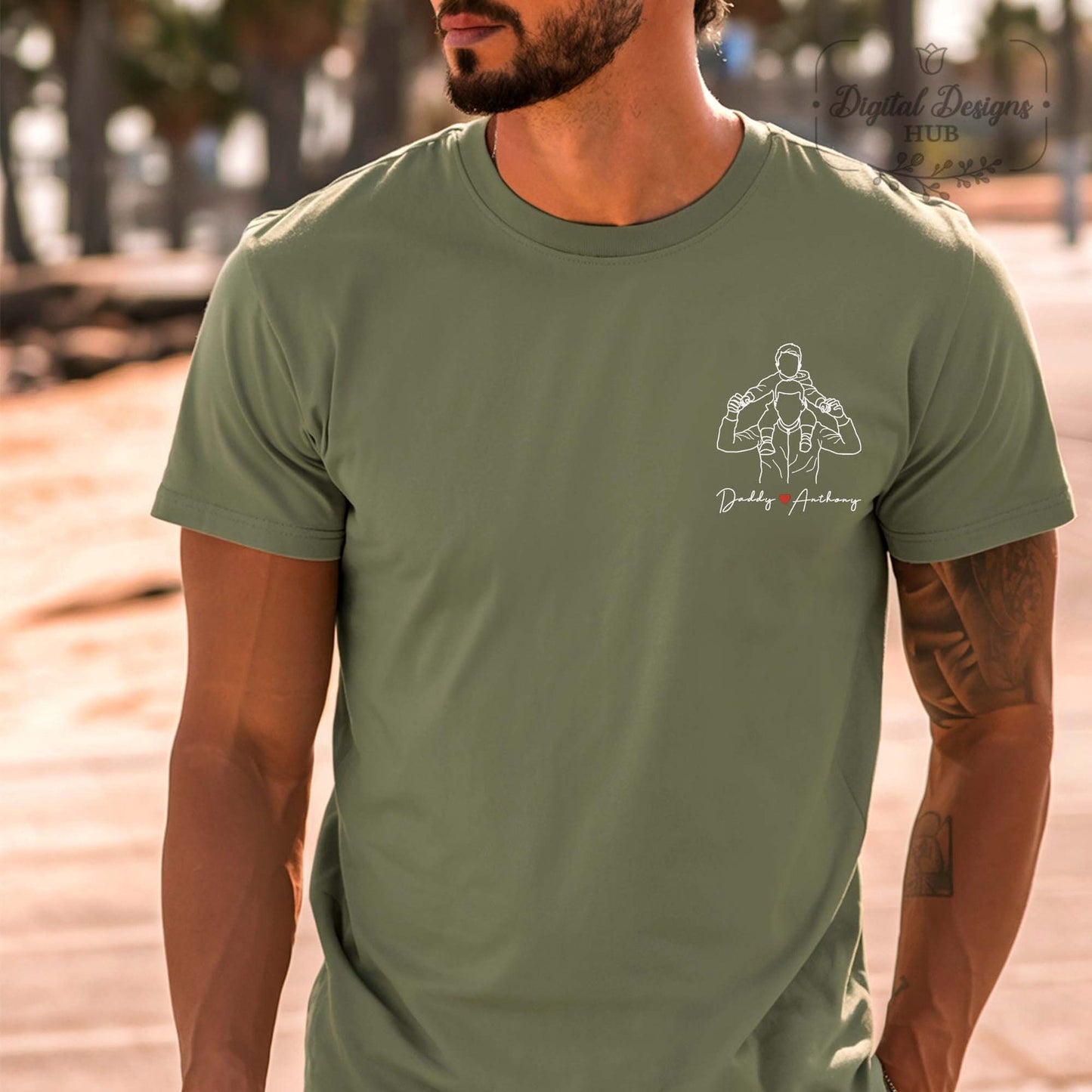 Gepersonaliseerde vadersfoto-shirt, Vaderdagshirt, gepersonaliseerd fotoshirt voor vader, Vaderdagcadeau