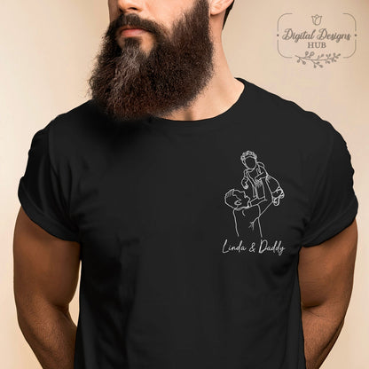 Aangepast vadersshirt, gepersonaliseerd vadersshirtportret van foto, gepersonaliseerd vadersportretshirt, Vaderdagshirt, Vaderdagcadeau