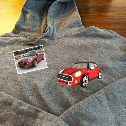 Aangepaste auto geborduurde hoodie, auto hoodie, klassieke auto, unieke cadeaus voor autoliefhebbers, autoliefhebber cadeaus voor hem, cadeau voor man