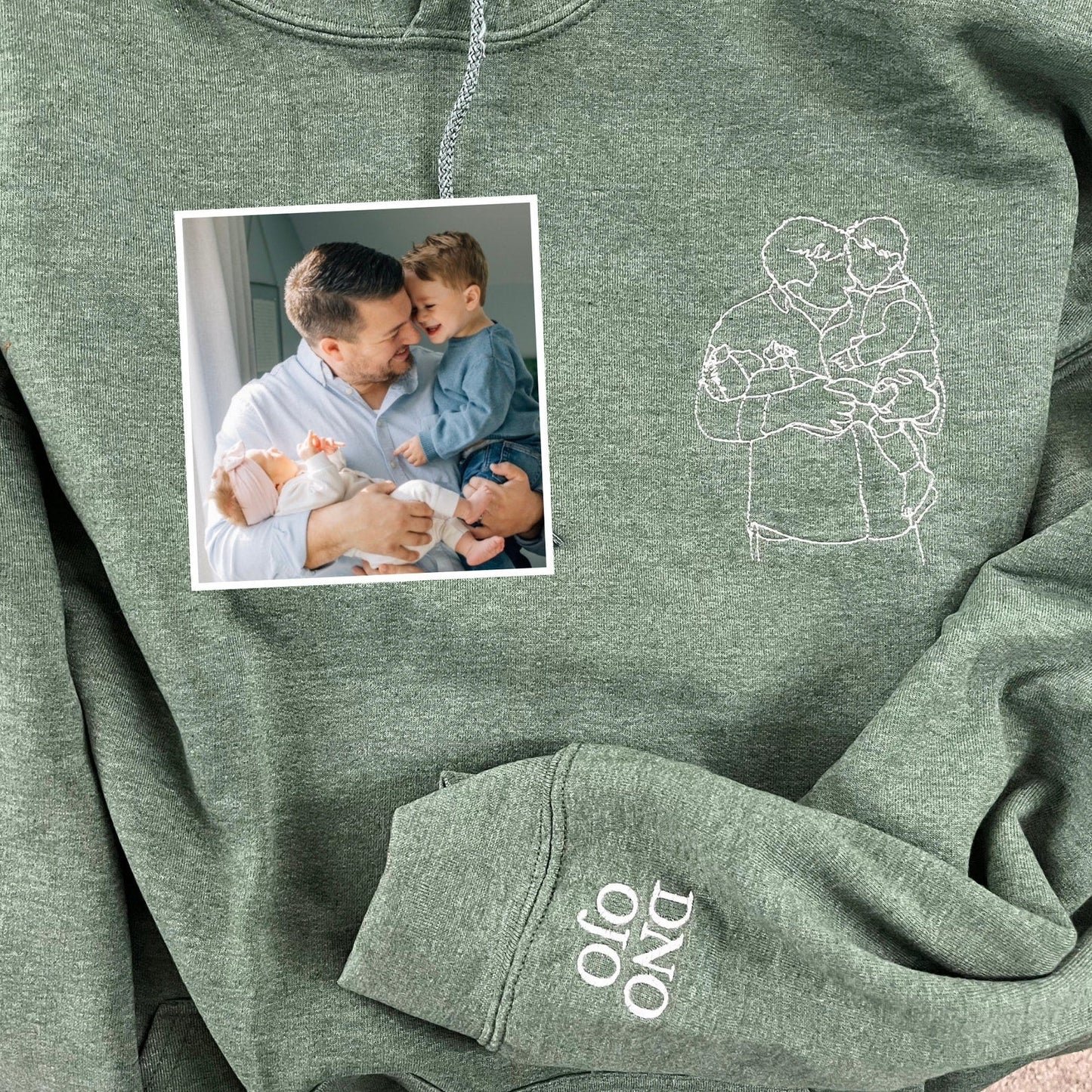 Papa Sweatshirt Met Foto, Papa Portret Shirt, Papa Hoodie Geborduurd, Gepersonaliseerde Vaderdag Shirts Met Foto's, Cadeaus Voor Nieuwe Vaders