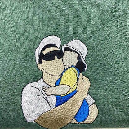 Op maat geborduurd portret sweatshirt van foto, paar sweatshirt, foto hoodie, beste cadeau voor vriend, vriendin