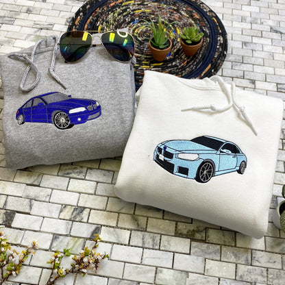 Aangepaste auto geborduurde hoodie, auto hoodie, klassieke auto, unieke cadeaus voor autoliefhebbers, autoliefhebber cadeaus voor hem, cadeau voor man