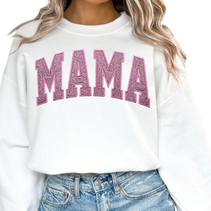 Geborduurde Glitter Mama Sweatshirt Dames Pullover Trendy Sweatshirt Cadeau Voor Haar