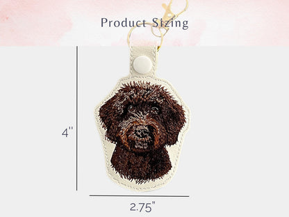 Geborduurde Goldendoodle En Labradoodle Sleutelhanger - Realistische Doodle Hond Sleutelhanger, Meerdere Kleuren, Perfect Cadeau Voor Hondenliefhebbers
