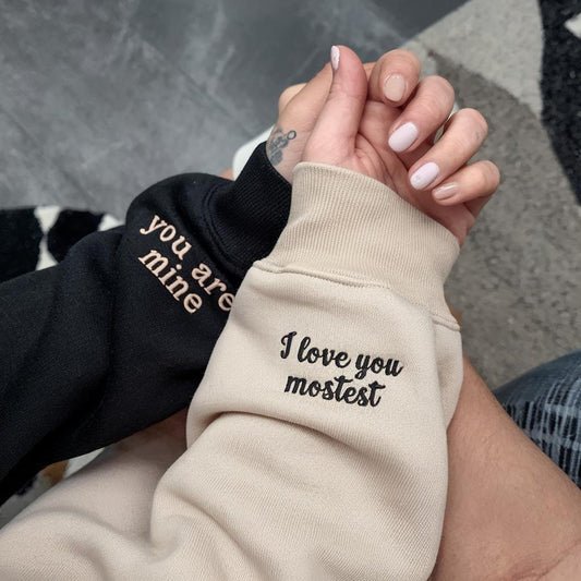 Aangepaste geborduurde hoodie of sweatshirt met ronde hals, cadeaus voor koppels, jubileum, vriendin/vriend, lgbtq, verjaardag, huwelijkscadeau, bijpassende hoodies, cadeau voor haar