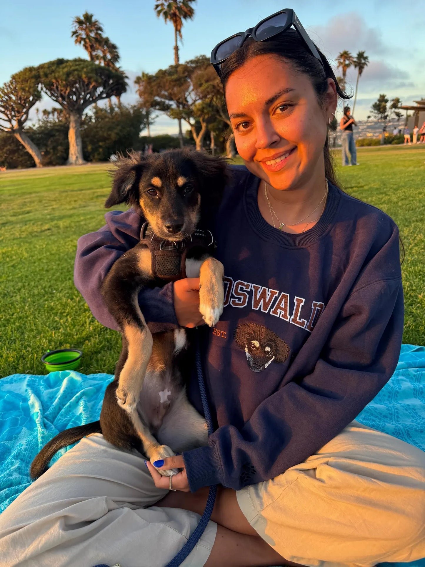 Gepersonaliseerde honden hoodie met naam – geborduurd portret van je huisdier