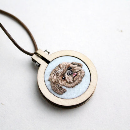 Gepersonaliseerde fotospiegeldecoratie - Gepersonaliseerd cadeau met geborduurde foto - Uniek accessoire