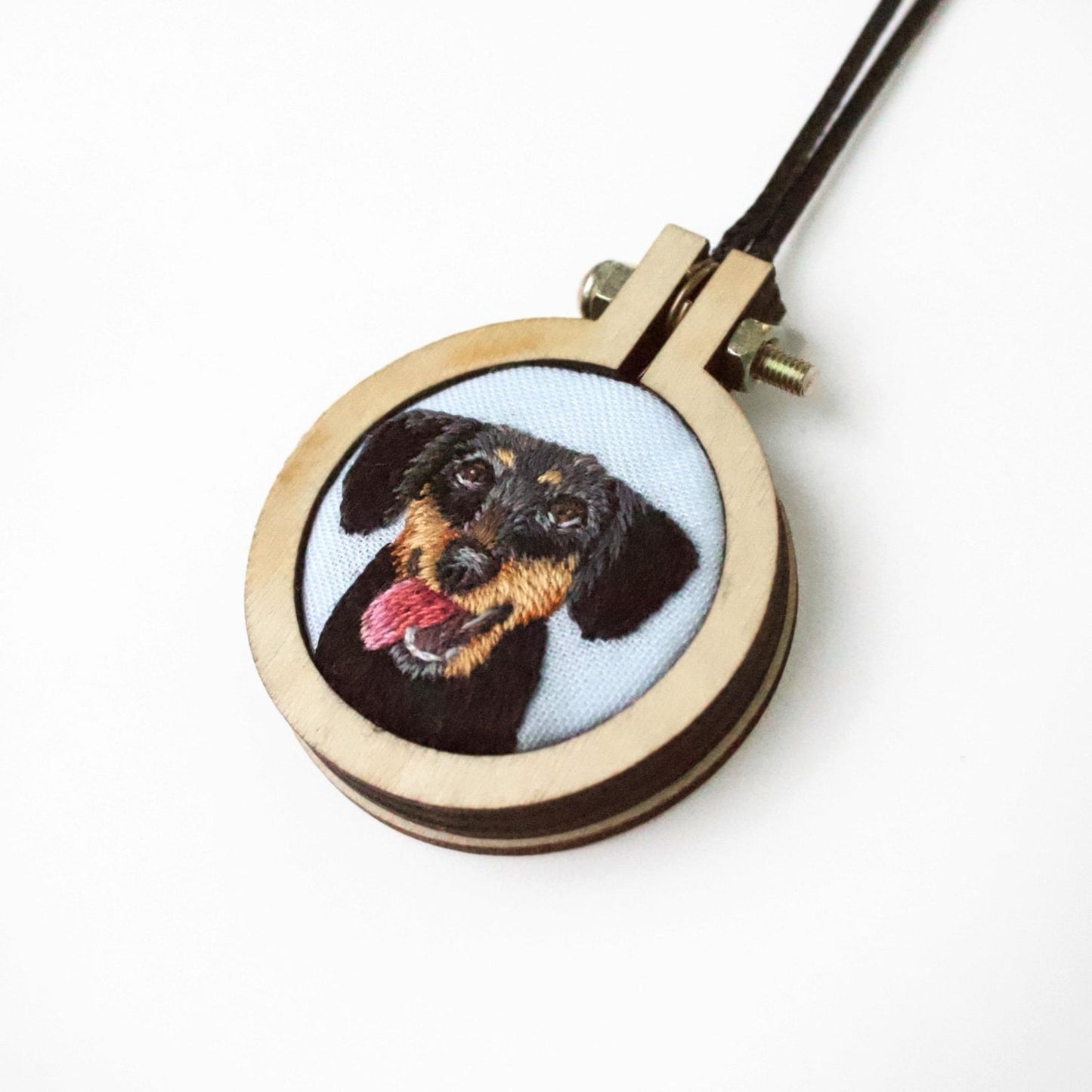 Gepersonaliseerde fotospiegeldecoratie - Gepersonaliseerd cadeau met geborduurde foto - Uniek accessoire