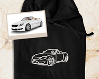 Aangepaste autoportret van foto geborduurde hoodie, gepersonaliseerde autotekening trui, lijntekeningen overzicht auto cadeau hoodie