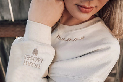 Mama Geborduurd Sweatshirt, Gepersonaliseerd Mama Shirt Met Kindernamen, Zwangerschapsonthulling Voor Nieuwe Moeders, Moederdagcadeau, Kindernamen