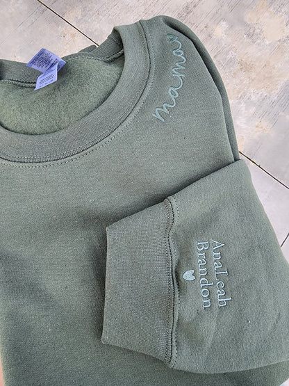 Mama Geborduurd Sweatshirt, Gepersonaliseerd Mama Shirt Met Kindernamen, Zwangerschapsonthulling Voor Nieuwe Moeders, Moederdagcadeau, Kindernamen