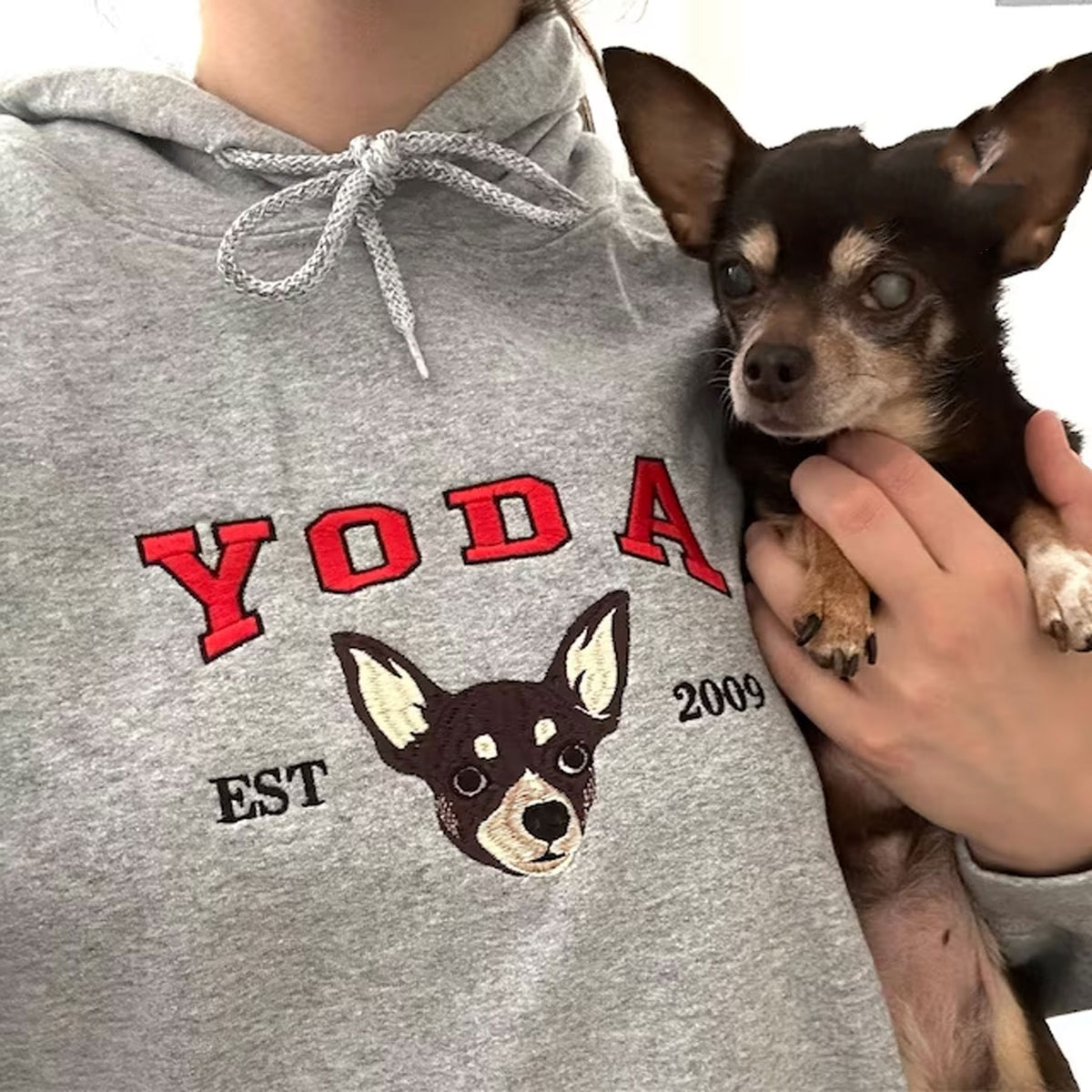 Varsity Gepersonaliseerd Hondengezicht Sweatshirt Van Uw Foto, Aangepaste Hond Papa Sweatshirt Met Geborduurde Hondennaam, Cadeaus Voor Hondenliefhebbers