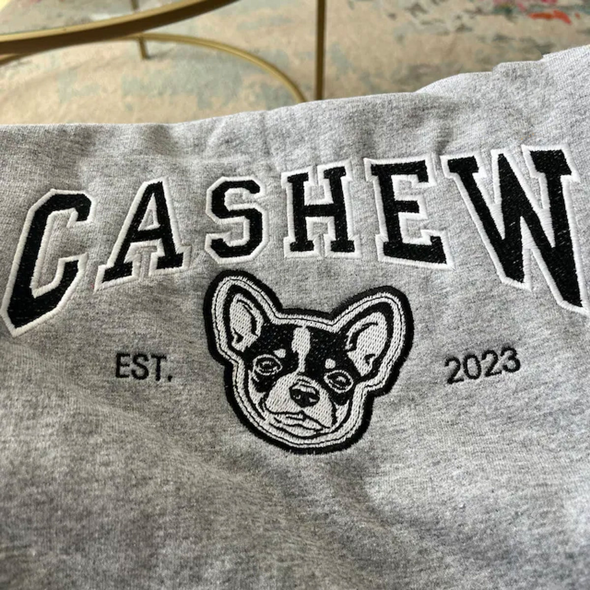 Varsity Gepersonaliseerd Hondengezicht Sweatshirt Van Uw Foto, Aangepaste Hond Papa Sweatshirt Met Geborduurde Hondennaam, Cadeaus Voor Hondenliefhebbers