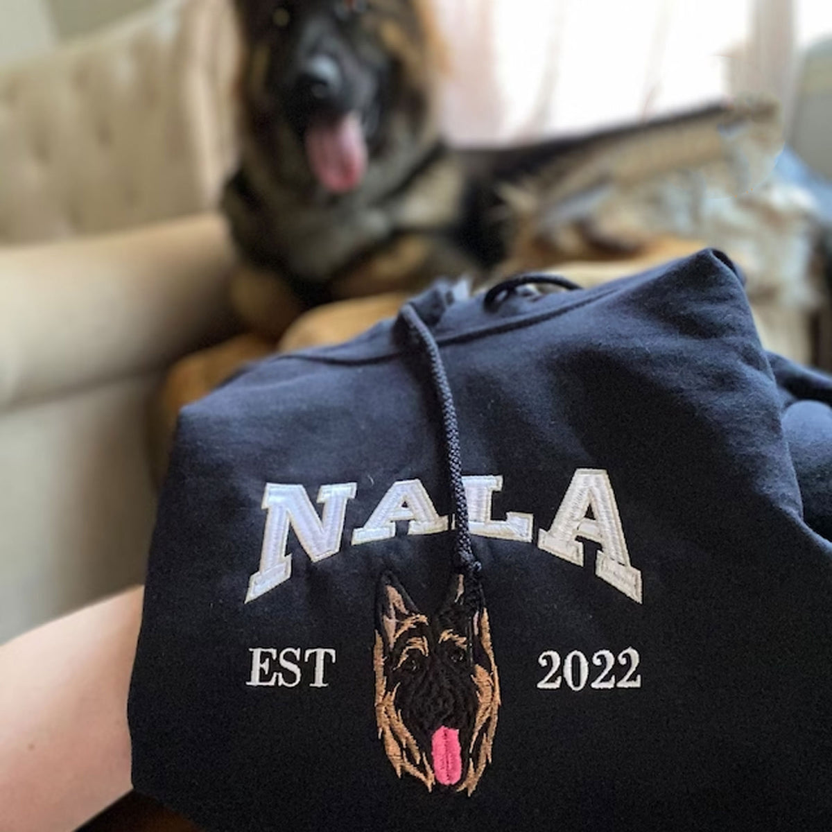 Varsity Gepersonaliseerd Hondengezicht Sweatshirt Van Uw Foto, Aangepaste Hond Papa Sweatshirt Met Geborduurde Hondennaam, Cadeaus Voor Hondenliefhebbers