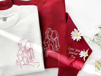 Aangepaste Boy Mama Sweatshirt, Geborduurde Boy Mama Sweatshirt, Aangepaste Mouw met Kindernamen, Voor Haar, Voor Mama