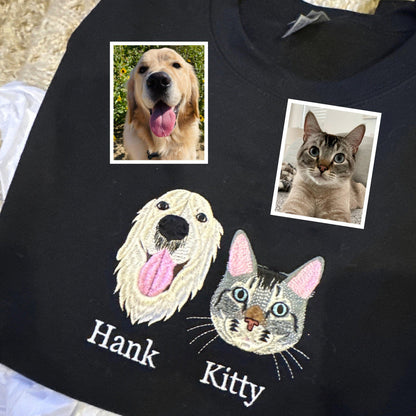 Geborduurde hoodie met hondenkop – gepersonaliseerd cadeau voor baasjes en dierenliefhebbers